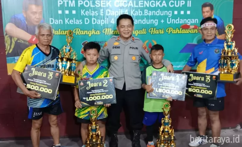 PTM Polsek Cicalengka Cup II Diikuti 215 Atlit Tenis Meja dan Menghasilkan Juara Baru