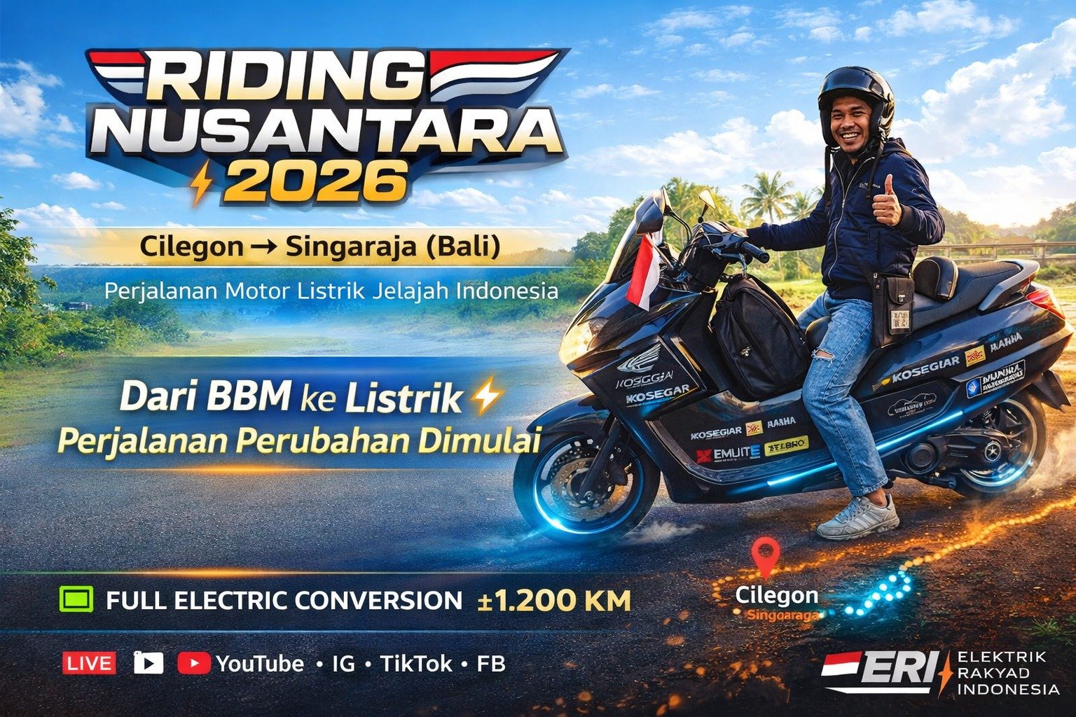 Riding Nusantara 2026: Perjalanan Lintas Pulau Motor Listrik Tempuh 1.200 KM Tanpa BBM 1 IMG 20260329 WA0002