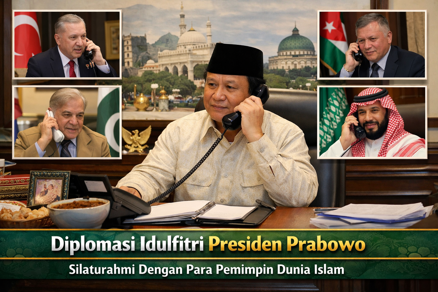 Prabowo Telepon Pemimpin Dunia Islam saat Lebaran, Perkuat Diplomasi di Momen Idulfitri 1 Presiden Prabowo Subianto menelepon pemimpin negara Muslim saat Idulfitri sebagai bagian dari diplomasi dan silaturahmi global. Photo: Ilustrasi