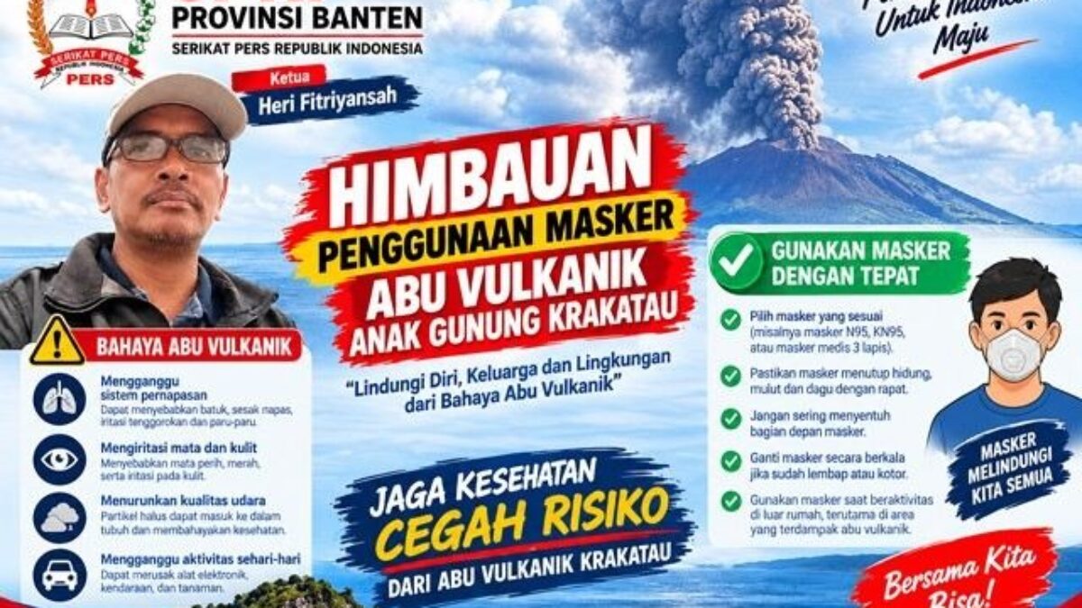 Abu Vulkanik Anak Krakatau Terpantau di Banten, Dinkes Tangsel Didorong Siapkan Masker untuk Warga